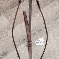 Nylon Rope & Leather Chambon, Crown Piece, snaps *gc/fair, TORN, dirty/stained ropes, xholes, dirt, rubs, gunky