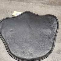 Padded Leather Belly Guard Girth Attachment, elastic, D-Ring *gc, older, hairy seams, dirt, stains, scratches, discolored
