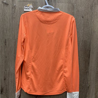 LS Show Sun Shirt, 1/2 Snap Up, attached snap collar, mesh sleeves *xc/like new, mnr seam puckers
