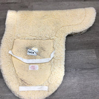 Fitted Fleece Dressage / Aussie ? Saddle Pad, tabs *gc/fair, older, hairy, clumpy, pilly, dingy, rubs