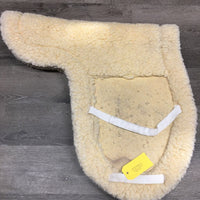 Fitted Fleece Dressage / Aussie ? Saddle Pad, tabs *gc/fair, older, hairy, clumpy, pilly, dingy, rubs
