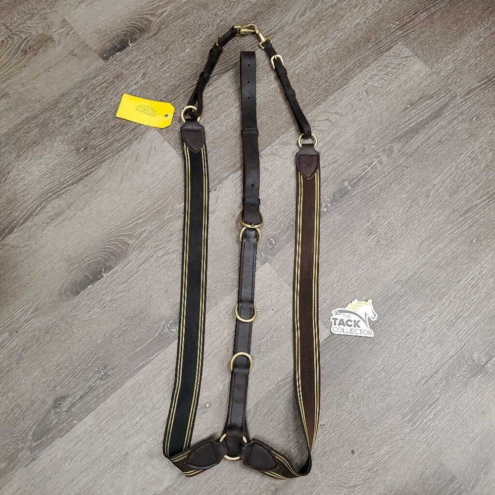 Leather & Elastic Breastplate, snaps *fair/gc, cracked, faded, clean, stains, xholes