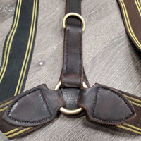 Leather & Elastic Breastplate, snaps *fair/gc, cracked, faded, clean, stains, xholes
