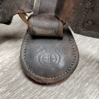Leather & Elastic Breastplate, snaps *fair/gc, cracked, faded, clean, stains, xholes