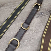 Leather & Elastic Breastplate, snaps *fair/gc, cracked, faded, clean, stains, xholes
