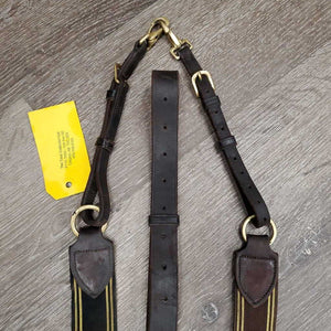 Leather & Elastic Breastplate, snaps *fair/gc, cracked, faded, clean, stains, xholes