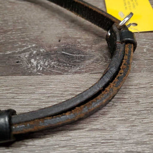 Thick Leather Western Throatlatch, 2 keepers *vgc, dry, stiff, clean & dirty/residue, edge scrapes