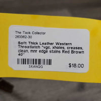 Soft Thick Leather Western Throatlatch *vgc, xholes, creases, clean, mnr edge stains
