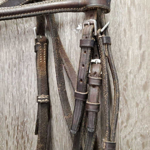 Thin Narrow Rsd Bridle *gc/fair, stiff, scrapes, dry, xholes, creases, stretched/dent