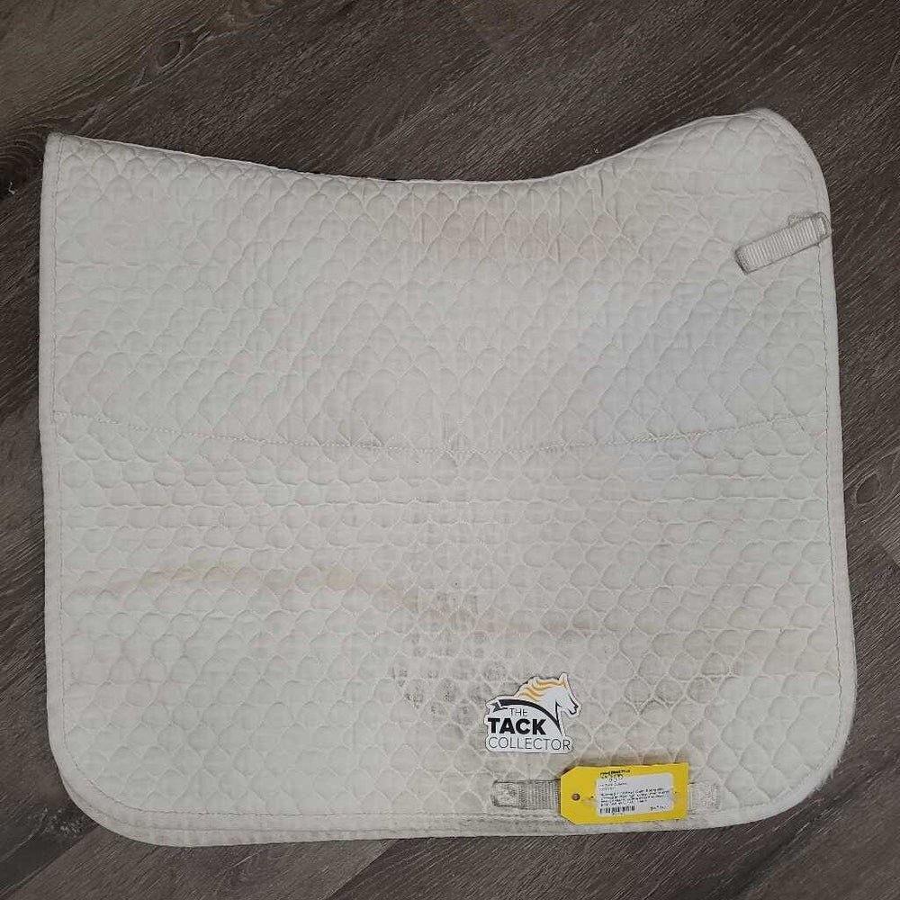 Quilt Sheepskin Dressage Pad *gc, dingy, mnr stains, hair, puckers, compressed/clumpy, pills