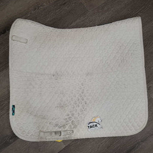 Quilt Sheepskin Dressage Pad *gc, dingy, mnr stains, hair, puckers, compressed/clumpy, pills