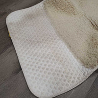 Quilt Sheepskin Dressage Pad *gc, dingy, mnr stains, hair, puckers, compressed/clumpy, pills
