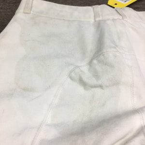 Hvy EuroSeat Breeches *fair, stains, hair, threads, v.pilly & rubbed, older, undone stitching, stretched & puckered seam