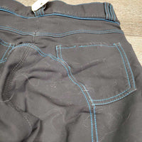 EuroSeat Breeches *fair, v.hairy, faded, snags, unstitched knees, curled waist
