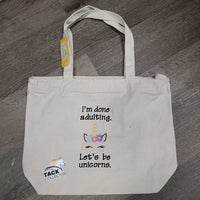 Canvas Bag, Embroidered, zipper, inner zipper pocket *new
