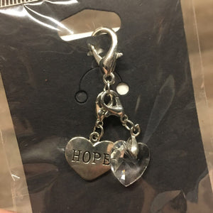 "Heart & Hope" Bridle Charm, bag *new