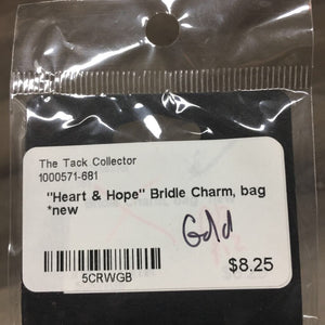 "Heart & Hope" Bridle Charm, bag *new