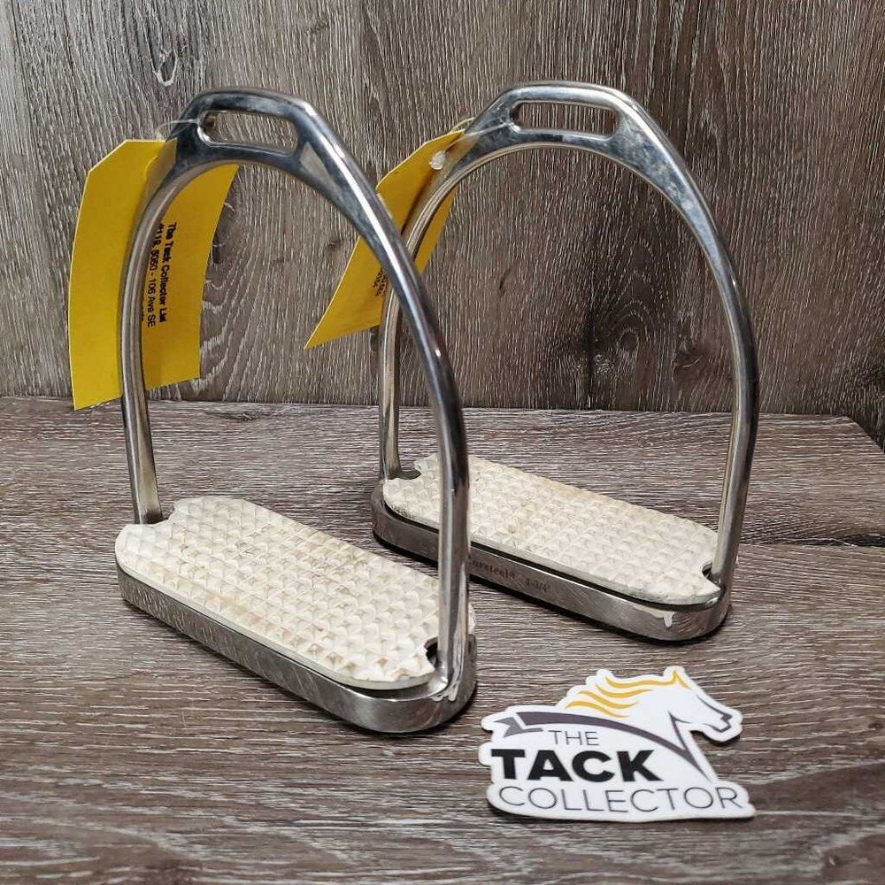 Fine Light Stirrup Irons, grips *vgc, clean, mnr dirt, scratches & film, loose grips