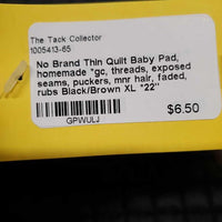 Thin Quilt Baby Pad, homemade *gc, threads, exposed seams, puckers, mnr hair, faded, rubs
