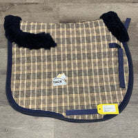 Quilt Sheepskin Lined Saddle Pad *vgc, mnr hair, dirt, rubs, clumpy

