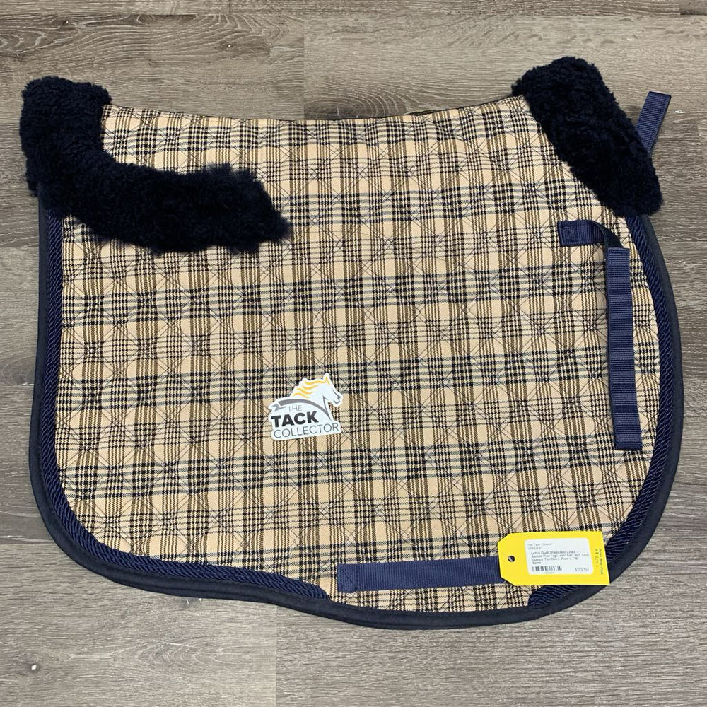 Quilt Sheepskin Lined Saddle Pad *vgc, mnr hair, dirt, rubs, clumpy