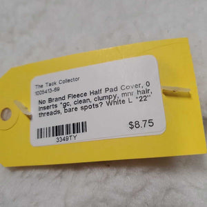 Fleece Half Pad Cover, 0 Inserts *gc, clean, clumpy, mnr hair, threads, bare spots?