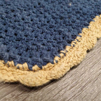 Crochet Fly Veil Ear Bonnet, 1x piping, string *gc, faded, rubs, curled edges, hairy, older
