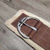 Nylon Web Cinch, Wool - Velcro Liner, 2x D Rings *gc, clean, clumpy, hairy, rubs, curled/folded edges
