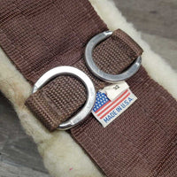 Nylon Web Cinch, Wool - Velcro Liner, 2x D Rings *gc, clean, clumpy, hairy, rubs, curled/folded edges