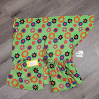 Fleece Saddle Cover & 2 Stirrup Iron Bags, leather ties *xc/vgc, clean, NO elastic, unstitched edge, mnr stains
