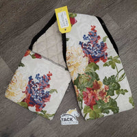 Hvy Cotton Quilt Over Saddle Stirrup Iron Keepers *vgc, clean, mnr stains, hairy, clumpy
