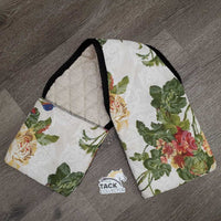 Hvy Cotton Quilt Over Saddle Stirrup Iron Keepers *vgc, clean, mnr stains, hairy, clumpy