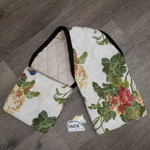 Hvy Cotton Quilt Over Saddle Stirrup Iron Keepers *vgc, clean, mnr stains, hairy, clumpy