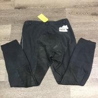 Hvy Leather Full Seat Breeches *gc, faded, seam puckers, rubs, stains, v.puckered seams
