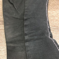 Hvy Leather Full Seat Breeches *gc, faded, seam puckers, rubs, stains, v.puckered seams
