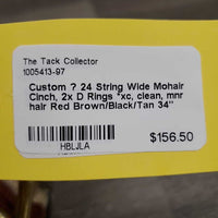 24 String Wide Mohair Cinch, 2x D Rings *xc, clean, mnr hair
