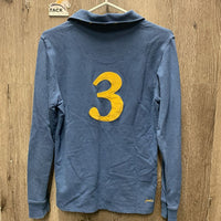 LS Polo Shirt, 1/3 Button Up *gc, rubs, pills, older
