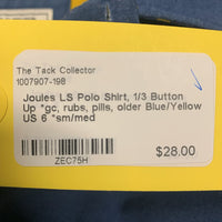 LS Polo Shirt, 1/3 Button Up *gc, rubs, pills, older
