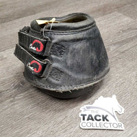 1 Hoof Boot *gc, mnr dirt, faded, curled inner heels, scraped edge, mnr undone stitching, v.rubbed