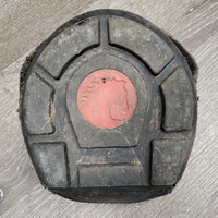 1 Hoof Boot *gc, mnr dirt, faded, curled inner heels, scraped edge, mnr undone stitching, v.rubbed
