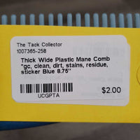 Thick Wide Plastic Mane Comb *gc, clean, dirt, stains, residue, sticker
