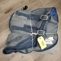 Hvy Hi Neck Winter Blanket, 2 legs *gc, 0 wpf, older, clean, rubbed, faded, repairs