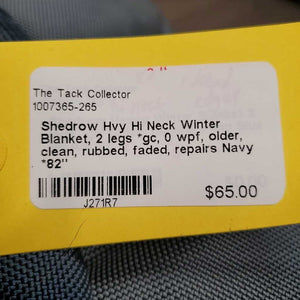 Hvy Hi Neck Winter Blanket, 2 legs *gc, 0 wpf, older, clean, rubbed, faded, repairs