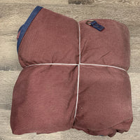 Hvy Quilt Stable Blanket, embroidery "Samson", 2 legs *gc, 0 wpf, older, faded, repairs, mnr snags, mnr hair, stains
