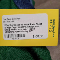 Hi Neck Rain Sheet 2 legs *vgc, repairs, snags, mnr lining holes, mnr wpf, loose stitiching
