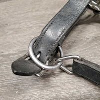 Padded Soft Leather Halter, adj, snap *gc/vgc, clean & mnr dirt?dust, rubs, scraped & peeled edges, creases, dry, rust?
