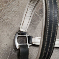 Padded Soft Leather Halter, adj, snap *gc/vgc, clean & mnr dirt?dust, rubs, scraped & peeled edges, creases, dry, rust?
