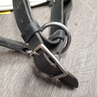 Padded Soft Leather Halter, adj, snap *gc/vgc, clean & mnr dirt?dust, rubs, scraped & peeled edges, creases, dry, rust?
