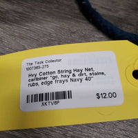 Hvy Cotton String Hay Net, caribiner *gc, hay & dirt, stains, rubs, edge frays