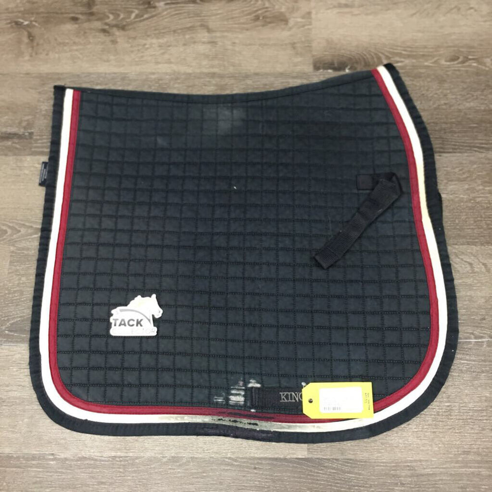Quilt Dressage Saddle Pad, tabs *gc/fair, clean, faded, rubs, tears, pills, threads